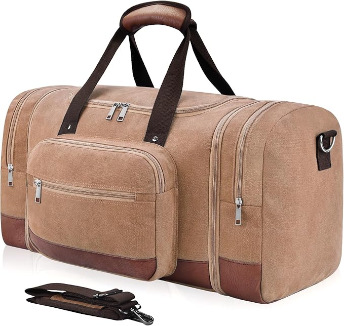 Dimayar Expandable Duffle Bag for Men, 50L Large-Capacity Weekender, Water-Resistant Mens Duffle Bags for Traveling, Lightweight & Durable Overnight Carry-On, Versatile Gym and Travel Bag