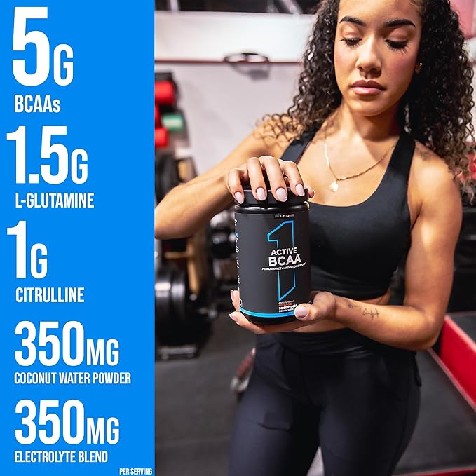 Rule 1 Active BCAA - Performance, Hydration, and Recovery Support with 5g BCAAs + Electrolytes, L-Glutamine, and Citrulline (30 Servings, Orange)