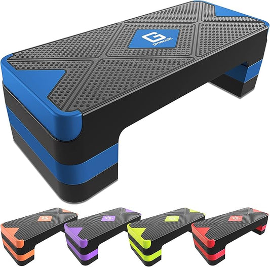 Aerobic Exercise Step, Adjustable Aerobic Stepper for Exercise, Workout Step Platform for Step Up, 26.5" Step Deck with 4??6??8??Adjustable Height Risers, Women Home Gym Cardio Fitness