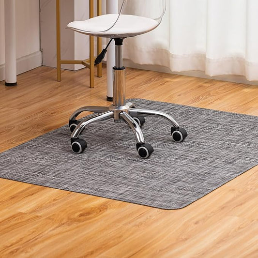 BARoyal Office Chair Mat for Hardwood Floor Under Desk Computer Rolling Chair Mat for Wood/Tile Floor Non-Slip Heavy Duty Desk Rug PVC Plastic Hard Floor Protector 48" x 60"(Gravel)