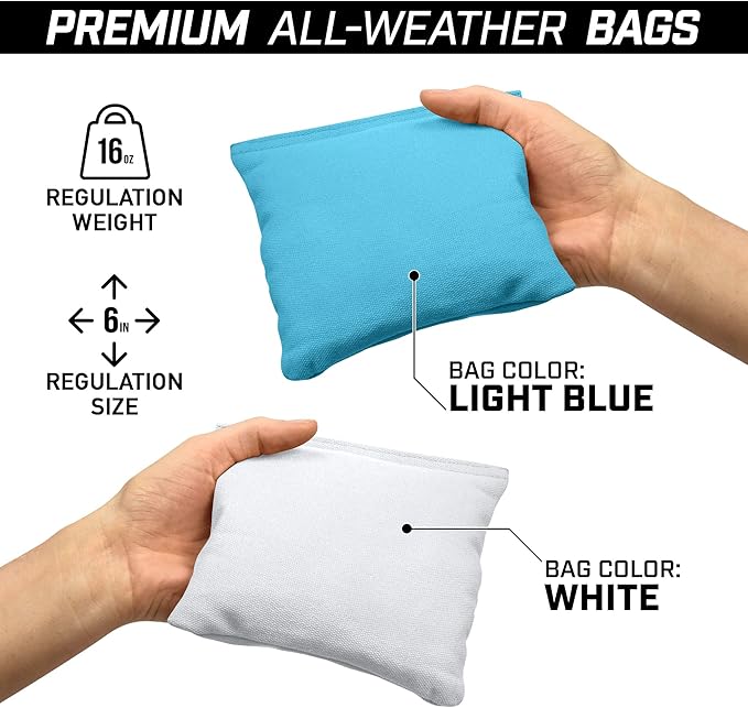 GoSports 4 ft x 2 ft Regulation Size Wooden Cornhole Boards Set - Includes Carrying Case and Bean Bags (Choose Your Colors) Over 100 Color Combinations