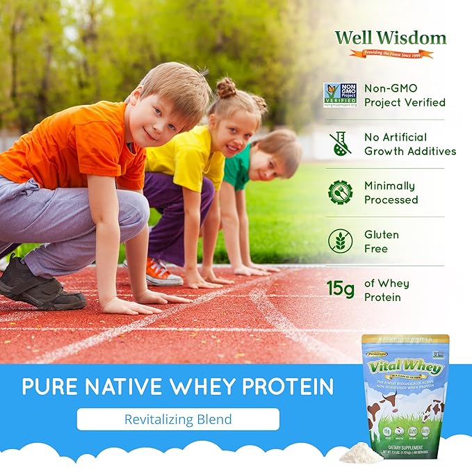 Grass-Fed Whey Protein Powder for Immune Vitality, Natural Vanilla 600g (30 Servings), 15g Protein Per Serve, Vital Whey, Clean Holistic, Wellness Nutrition