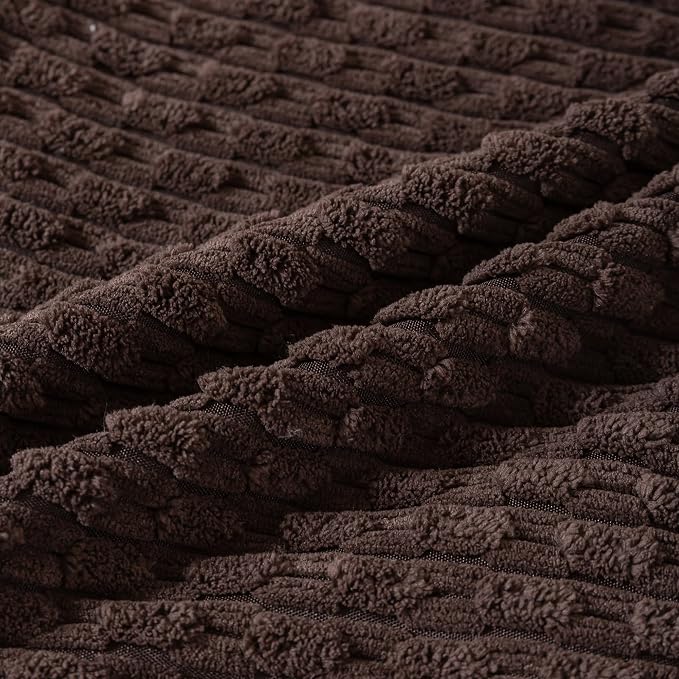 Set of 4 Beige Brown Coffee Decorative Throw Pillow Covers 26x26 Inch Corduroy Pillow Covers for Bed Couch Sofa Living Room Soft Square Cushion Cases