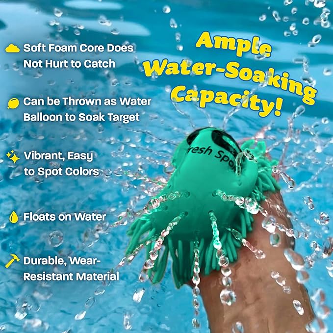 Water Flying Discs for Kids: Soft Sports Disc 2 Pack - Soaks The Target On Impact - Best Swimming Pool Toys & Beach Water Toys - Fun Toy Outdoor Games - Birthday Gifts for Boys & Girls All Ages