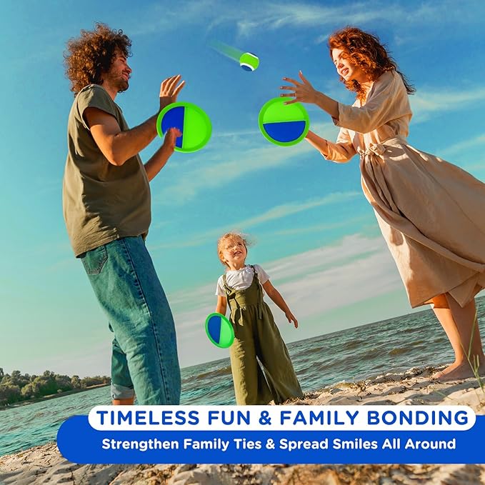 Ayeboovi Toss and Catch Ball Game Outdoor Beach Pool Toys for Kids Games 6 Paddle 3 Balls Pool Beach Lawn Yard Games 3 4 5 6 7 8+ Year Old Toddler Boys Girls Birthday Gift