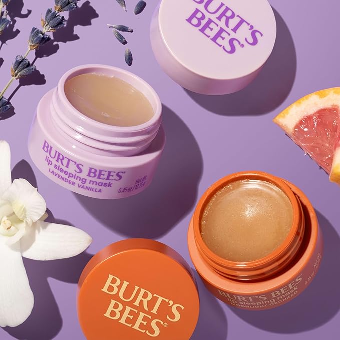Burt’s Bees Moonlight Orchard Lip Sleeping Mask, With Hyaluronic Acid and Squalane Moisturizer To Instantly Hydrate Lips, Overnight Mask, Treatment, 0.45 oz.
