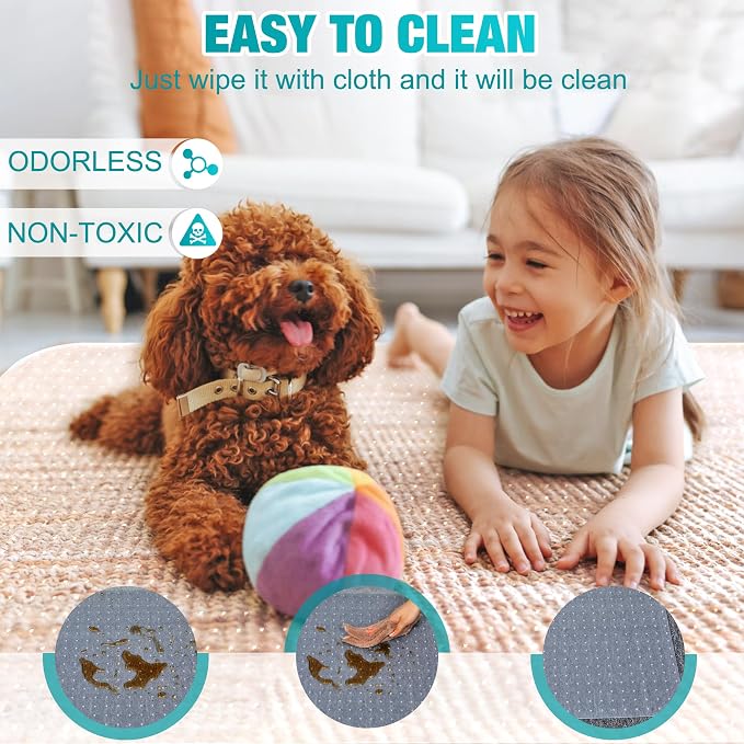2 Pack Office Chair Mat for Carpets, 48'' x 60'' Clear Floor Mat for Carpeted Floors, Thick and Sturdy Carpet Protector with Grips, Easy Glide and Flat Without Curling