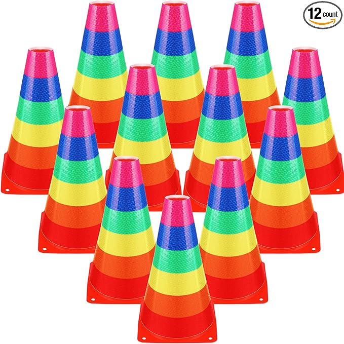 Candy Corn Ring Toss Game Plastic Cones 9 Inch Training Traffic Cones Sport Training Agility Field Marker for Youth Soccer Skating Practice