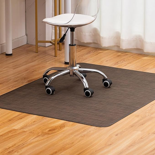 BARoyal Office Chair Mat for Hardwood Floor Under Desk Computer Rolling Chair Mat for Wood/Tile Floor Non-Slip Heavy Duty Desk Rug PVC Plastic Hard Floor Protector 30" x 48"(Coffee)