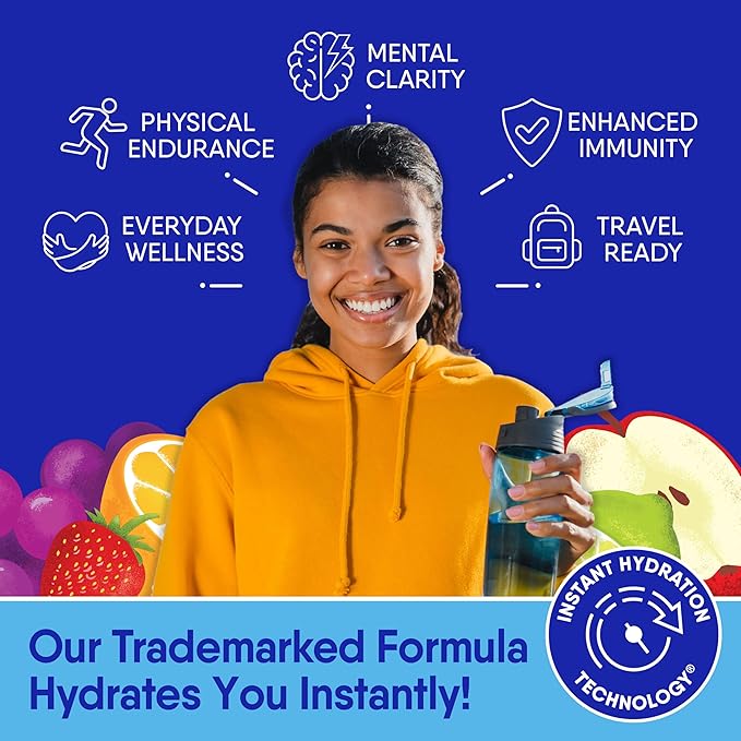 GoHydrate Instant Hydration Powder Packets - Low Sodium Electrolytes Drink Mix - Natural Hydration Support, Sugar Free Electrolyte Flavored Powder Drink with Vitamin D, 30 Packs, Variety Pack