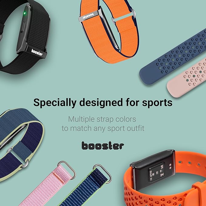 Booster Smart Bracelet, Wearable Activity & Fitness Tracker Band, 24H Sleep Tracker, All-Day Continuous Heart Rate Blood Pressure Stress HRV Monitor, 120+ Sport Modes Smart Wristband, Silicone Orange