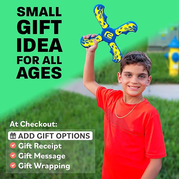 Fun Boomerang for Kids - Stocking Stuffers for Kids 8-12 - Soft & Easy to Use - Best Gifts for 6 7 8 9 10 Year Old Boys & Girls + 2025 Top Toys for Boys Age 8-12 - Fun Outdoor Toy for Boy Gift Ideas