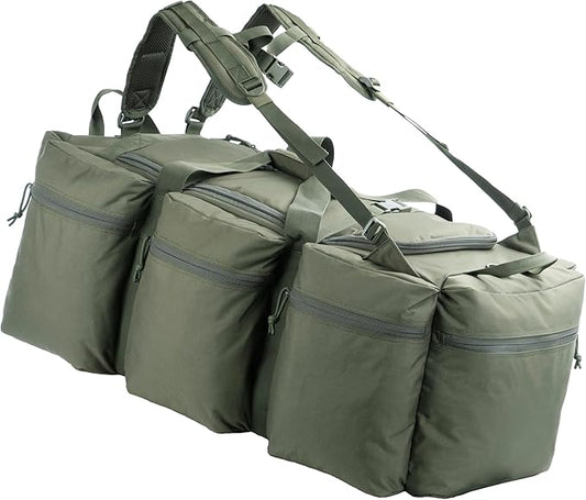 100L Large Military Duffle Bag Deployment Duffel Bag Sports Equipment Travel Luggage Bag with Detachable Backpack Straps…