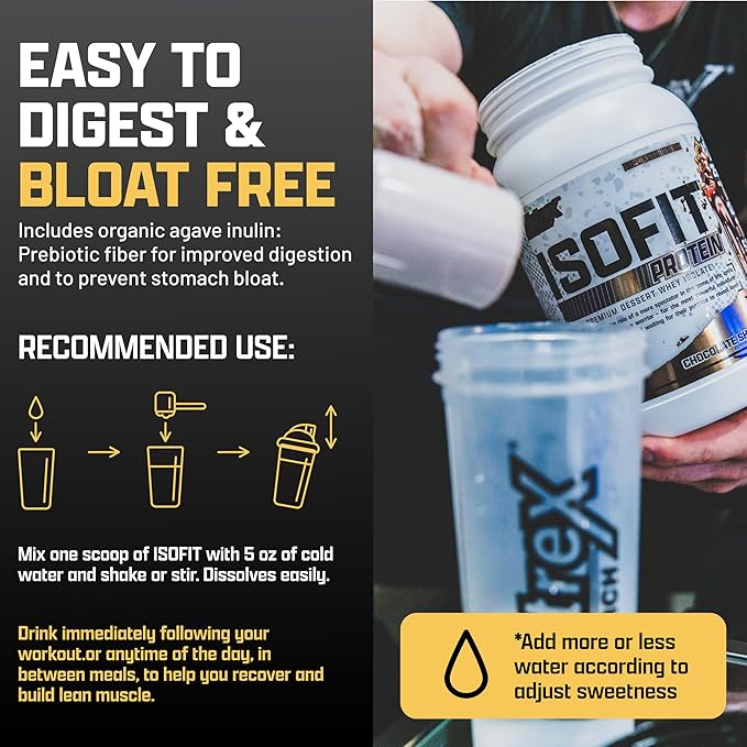 Nutrex Research IsoFit Whey Protein Powder Instantized 100% Whey Protein Isolate (30 Servings (Pack of 1), Bananas Foster)