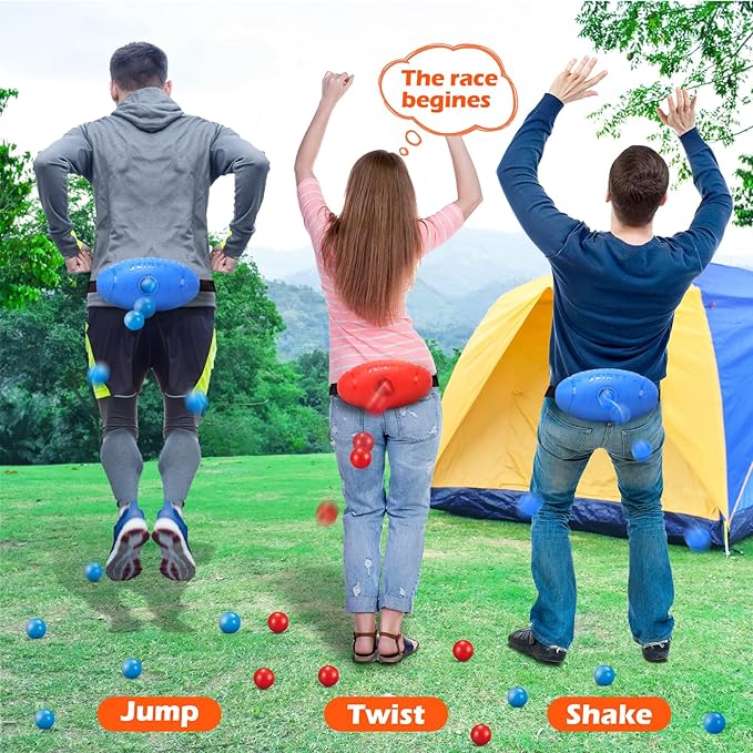 Skirfy Party Shaking Swing Balls Game Set for Kids Adults,Backyard Family Toy with 40 Balls, Birthday 4th of July Games Outdoors Indoors Bachelorette Party Games for Boys and Girls Age 5 6 7 8 9+
