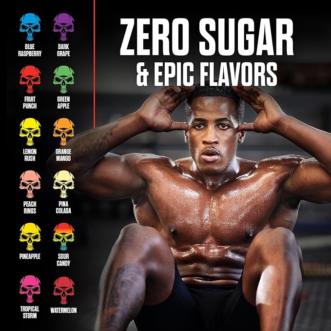 JNX SPORTS The Curse! Pre Workout Powder for Men & Women, Caffeine, Beta-Alanine, Creatine, L-Citrulline, 50 Servings, Sour Candy Flavor ??Boost Energy, Strength & Focus
