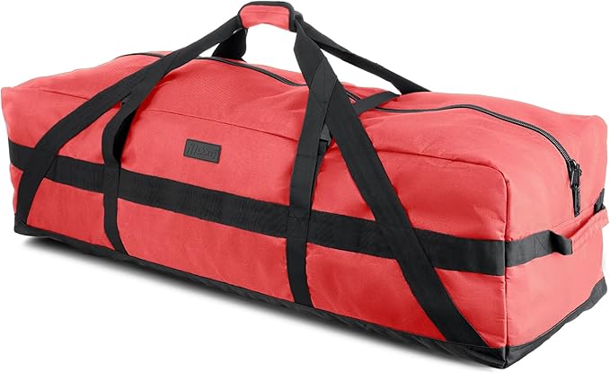 Fitdom 106L 45" Heavy Duty Extra Large Duffle with Upgrade Zipper, Durable & Water Resistant. Perfect as Camping Travel Storage Tent Storage Sports Equipment Bag For Coaches & More