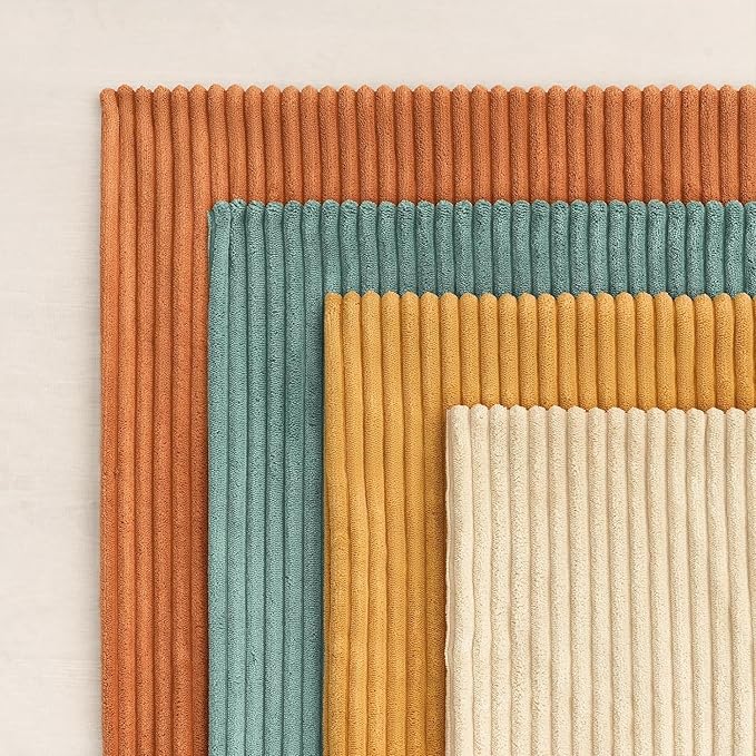 Topfinel Large Decorative Throw Pillow Covers, Soft Velvet Modern Double-Sided Designs Euro Shams Set of 4, Mix and Match for Home Decor, Pillow Inserts Not Included (24x24 inch, Orange/Teal)