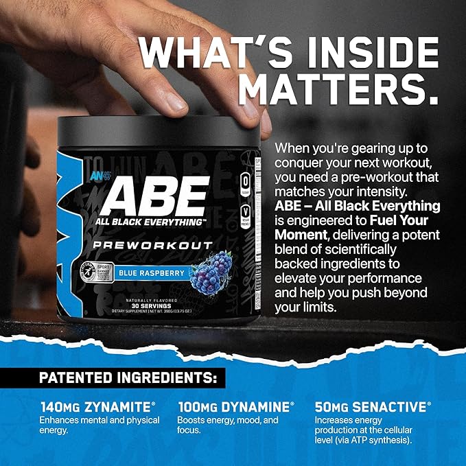 All Black Everything Pre Workout Powder | 30 Servings | Baddy Berry | 350mg Caffeine | Nootropic Pre-Workout Blend | Beta Alanine + Citrulline | Energy Supplement for Men and Women