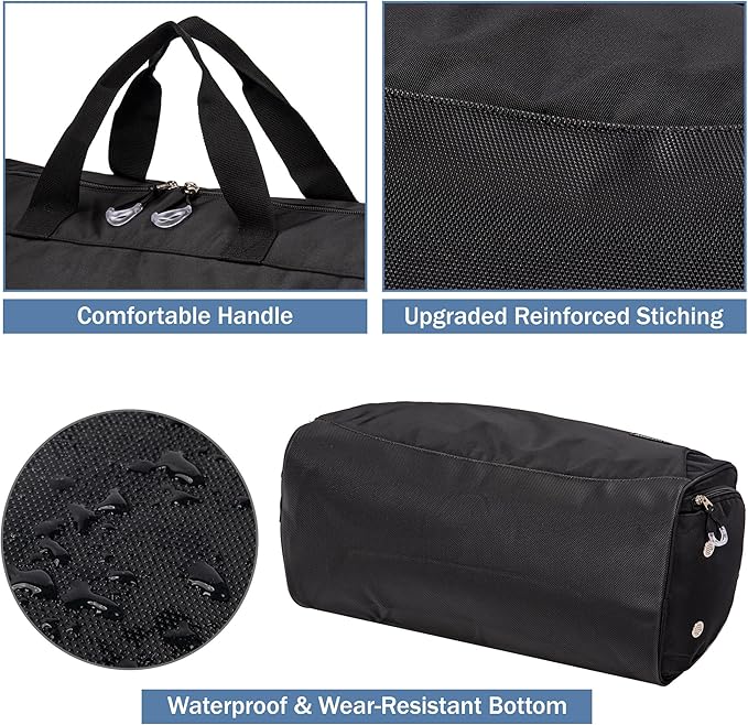 Kuston Sports Gym Bag with Shoes Compartment, Trolley Sleeve and Wet Pocket Gym Duffel Bag Overnight Bag-Upgraded