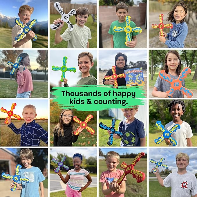 Boomerangs for Kids: Best Soft Flying Toy - Gifts for Boys & Girls All Ages - Fun Boy Stocking Stuffers - Boys Toys Age 8-10 Year Old & 10-12 & Up - Outdoor Flying Disc & Beach Toys for Kids Presents