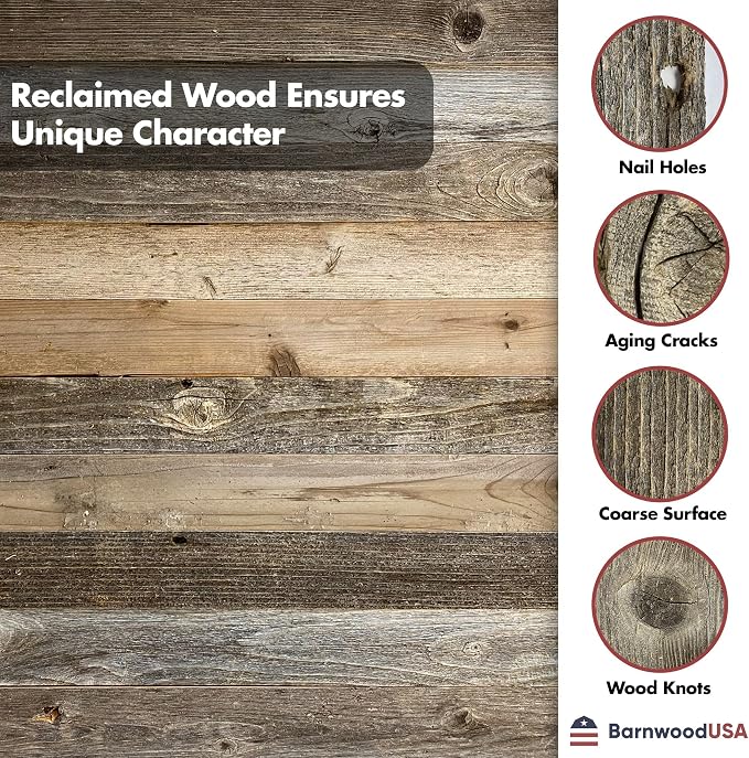 BARNWOODUSA Rustic Decorative Ladder - 100% Upcycled Wood (72" x 12" x 1.5", Weathered Gray)