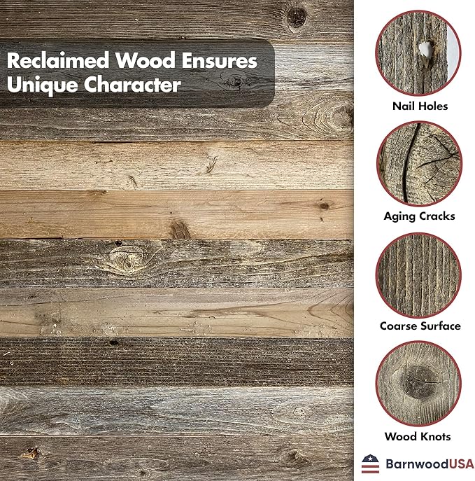 BARNWOODUSA Rustic Decorative Ladder - 100% Upcycled Wood (48" x 12" x 1.5", Smoky Black)