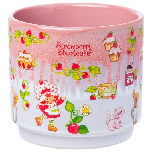 Silver Buffalo Strawberry Shortcake Core Vintage Reactive Glaze Ceramic Planter Pot
