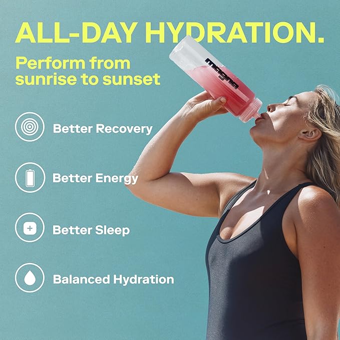 MAGNA Electrolyte Powder Drink Mix for Hydration, Energy & Focus Support with Magnesium L Threonate, Sodium, Potassium, Vitamin D, B6 & B12, Sugar Free, Watermelon Lime Flavor, 14 Servings