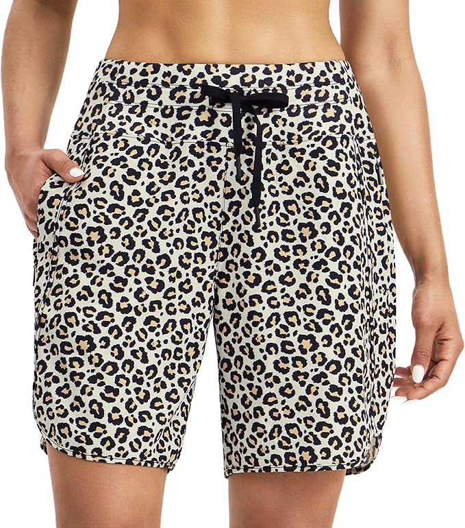 Willit Women's 7" Athletic Running Shorts Long Workout Hiking Shorts Quick Dry High Waisted Active Zipper Pocket(Medium)