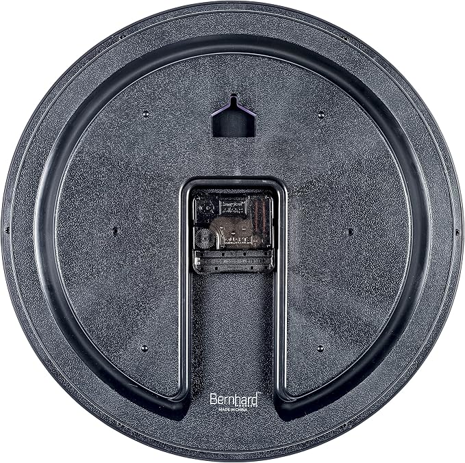 Bernhard Products Black Wall Clock, Large 13-Inch Silent Non Ticking Quartz Battery Operated Round Easy to Read Classroom/Home/School/Office Clock